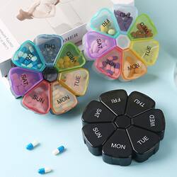 Portable Pill Box for Seven Days a Week, Large-Capacity Medicine Storage Box, Mini Small Portable Medicine Box