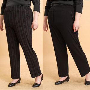 
Fat Mom Extra Large Size Spring and Autumn Trousers Plus Fat and Extra Stretch Granny Loose Summer Nine-Point Pants for Middle-aged and Elderly People