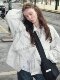 VintageTang American retro white loose short work jacket windbreaker jacket autumn Xiaoqi