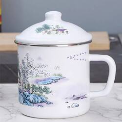 Thickened 9-16cm Vintage Enamel Cup for Tea, Noodle Cup, Tea Pot, Drinking Cup, Milk Cup, Mug