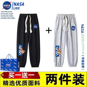 
NASA joint sports pants men's loose and versatile autumn American casual trousers thin trendy tying pants men's style