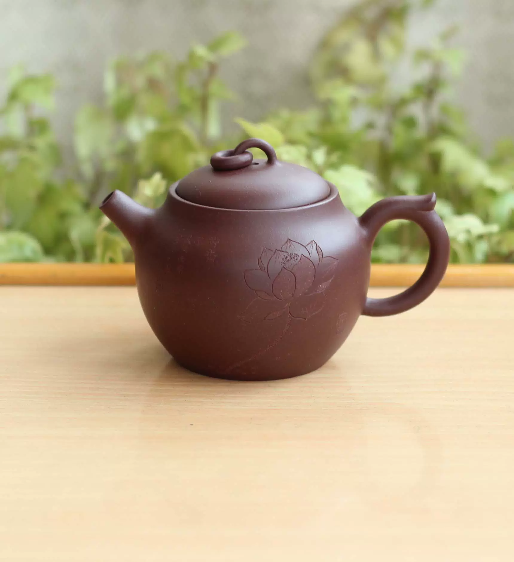 宜兴紫砂壶国助工周国君原矿段泥330CC 泥绘石瓢壶保真