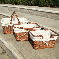 Outdoor Picnic Basket, Rattan Garden Fruit Basket, Wicker Storage Basket, Hand-Held Basket, Egg Basket, Picking Basket, Shopping Basket