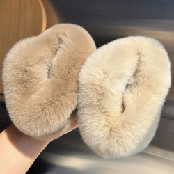 Extra-Large Plush Hair Clip for Women, Fashionable Cloud Hairpin, Hair Accessory, Back of the Head Bun Maker, Rabbit Fur Shark Clip