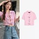 2025 Spring New Products Women's Clothing Bow-decorated Knitted Short Sleeve Round Neck Top 2142007 637
