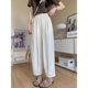 Large size white wide-leg pants for women fat mm summer thin style slimming nine-point loose Haruna radish pants casual straight pants