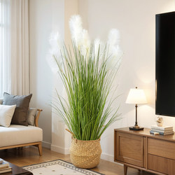 Artificial Reed Flowers, Dried Flowers, Living Room Floor-Standing Ornaments, Fake Flowers, Home Decorations, Popular Floral Arrangements, Indoor Potted Plants