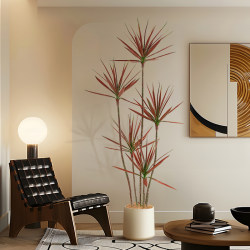 Millennium Tree Artificial Green Plant, High-End Light Luxury Red Large Indoor Living Room Floor-Standing Ornament, Dragon's Blood Tree Artificial Tree