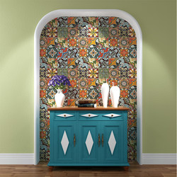 Retro Floral Tiles, Light Luxury Moroccan Tile Design, Kitchen Balcony Floor Tiles, Bathroom Tiles, Embossed Tiles 150