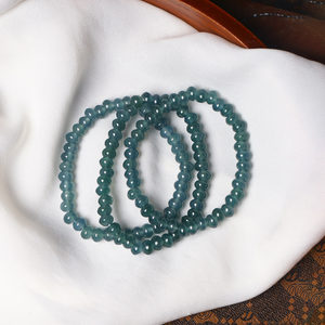 
Natural Grade A Jade Dangerous Material Blue Water Bead Bracelet Simple Single Circle Women's Bracelet Jewelry