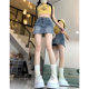 New retro washing and versatile temperament denim skirt Korean summer fashion hip-pack A-line short skirt
