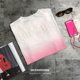 Finished work tie-dye gradient cherry blossom pink foam printed loose body os boyfriend bf lazy yuppie high street T-shirt
