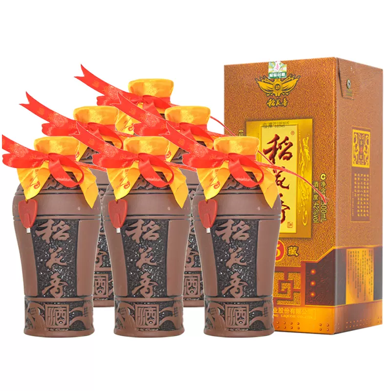 湖北稻花香酒窖藏5 42度浓香型白酒整箱拍6瓶礼品盒装婚宴粮食酒