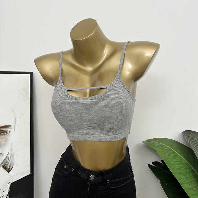 Simple and personal style~ Practical bra with chest pads and beautiful back base suspender vest Korean Ins Internet celebrity style