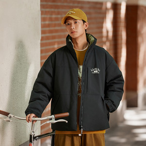 
Li Ning Sports Life Series Men and Women's Same Short Down Jacket Loose Autumn and Winter Warm Jacket AYMU229