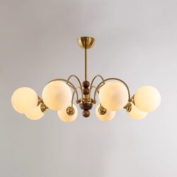 French Retro Living Room Chandelier, American Mid-Century Style Dining Room, Bedroom, Study Lamp, High-End Cream Style Magic Bean Lamp