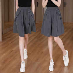 Clearance Sale: Women's Summer Casual Loose High-Waisted Slimming Ice Silk Quick-Dry A-Line Wide-Leg Shorts