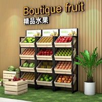 Фруктовый дисплей стойка супермаркет овощной стойки магазин фруктов с твердым деревянной рамой фрукты рама рама с красной вино