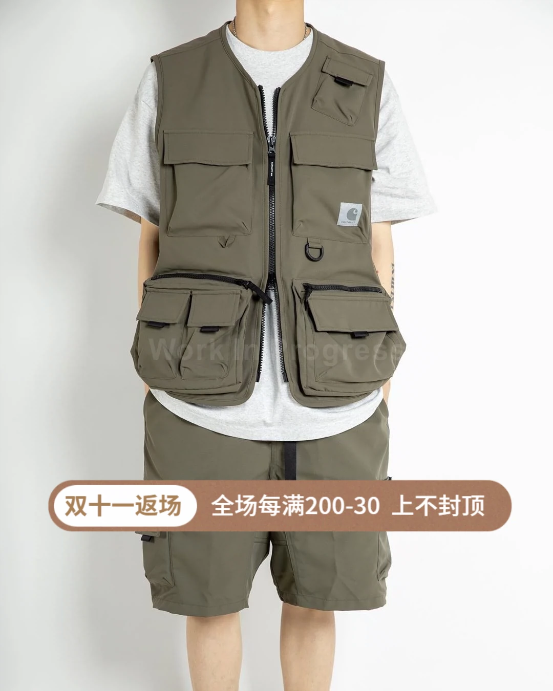 Carhartt WIP Elmwood Cloewood Vest机能背心多口袋八袋马甲-Taobao