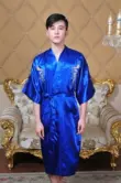 áo ba lỗ nam form rộng Phong cách Trung Hoa cổ điển Đường phù hợp với áo ngủ áo choàng tắm cardigan nam phối ren đồ ngủ mặc nhà quần áo thêu rồng váy ngủ áo thể dục Lót