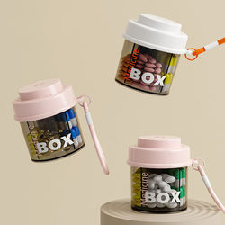 Japanese Imported Portable Medicine Box, Portable Pill Organizer, Pill Storage Box, Medicine Three-Meal-A-Day Sealed Box