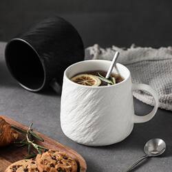 Yoin Simple Ceramic Mug Water Cup Breakfast Cup Hanging Ear Coffee Cup Large Capacity Cup for Brewing Tea