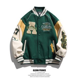 
Brand sale American fashion brand splicing baseball uniform men's autumn and winter retro cotton jacket spring and autumn new couple jacket