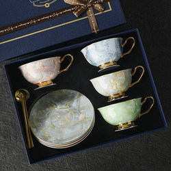 Bone China Coffee Cup Set, High-End, Exquisite, Light Luxury, High-End Feel, Good-Looking, Niche British Afternoon Tea Set Gift Box