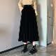 Autumn and winter new fat MM high -waisted medium long skirt velvet A -line skirt temperament versatile large size thin pocket long skirt
