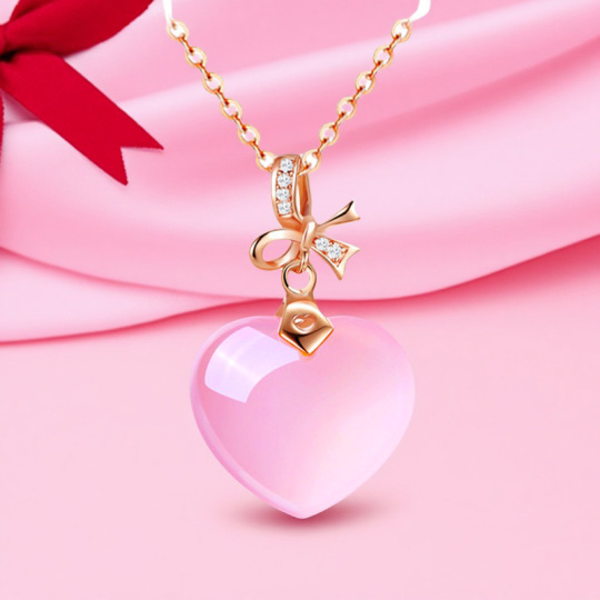 【美品】ピンクゴールド　ストーン付きハートネックレス　ツツミ 美品】ピンクゴールド ストーン付きハートネックレス ツツミ 楽天市場