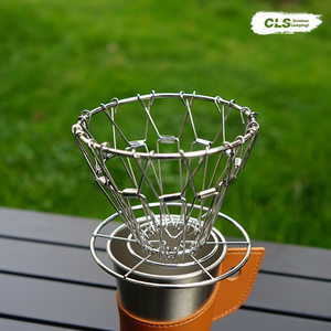 
Outdoor camping CLS coffee drip stand portable folding 304 stainless steel hand-brewed coffee retro filter filter