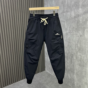 Casual pants trendy brand spring and autumn new style men's high-quality work pants fashionable and versatile small feet pants tying harem pants