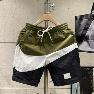 
Shorts summer new trendy brand color-blocking loose versatile casual pants for men's thin sports quick-drying beach five-point pants