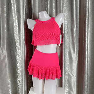 
Teenagers and girls split swimsuits summer new style slim conservative pants skirts swimsuits students swimming medium big children bikini