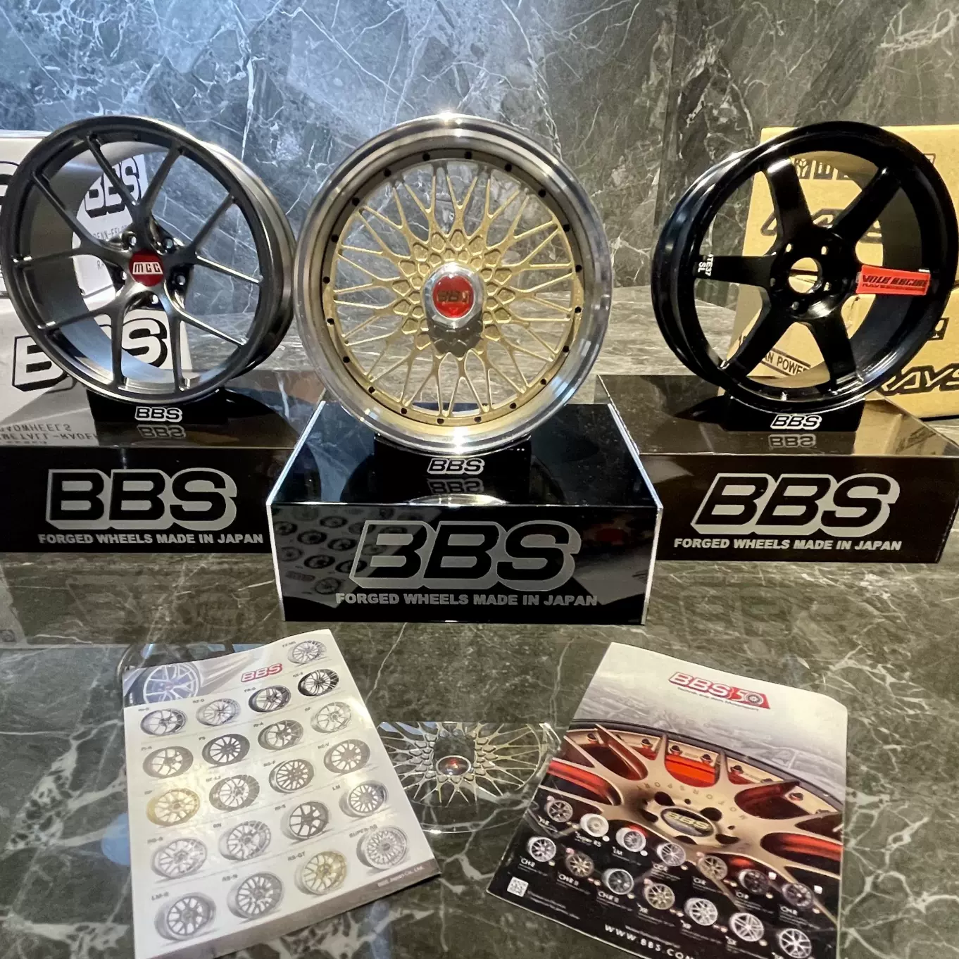 BBS轮圈模型摆件金属车载桌面装饰RAYS轮毂改装模型铝合金车内摆