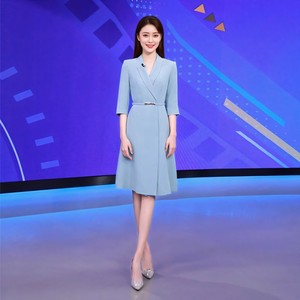 
AD Light luxury host Art Exam Civil Service Teacher Speech Summer and Autumn Dress Formal Occasion Suit Skirt A-line Skirt
