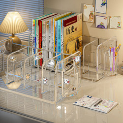 Desktop Book Stand Acrylic Bookshelf Transparent Student Book Desk Storage Rack Office Dormitory File Storage Rack