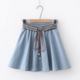 Japanese Mori Women's Spring and Summer Clothing Ethnic Style Lace-up Denim Skirt Student Girl Soft Cute Girl Short Skirt Umbrella Skirt