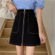 Large size versatile short skirt A-skirt summer 2024 new slightly fat MM belly-covering and slimming hip-packing skirt high-waisted bright-lined skirt