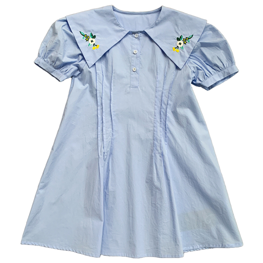 Korean Style Girls Summer Dress - Embroidered Princess Skirt
