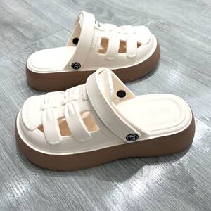 
Two-wear Baotou Sandals Thick Sole 2024 Summer New Hole Roman Slippers Beach Women's Outdoor