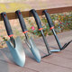 Small black shovel four-piece set of gardening tools for plowing soil, planting trees, shovel rake, large shovel, hoe for flower planting