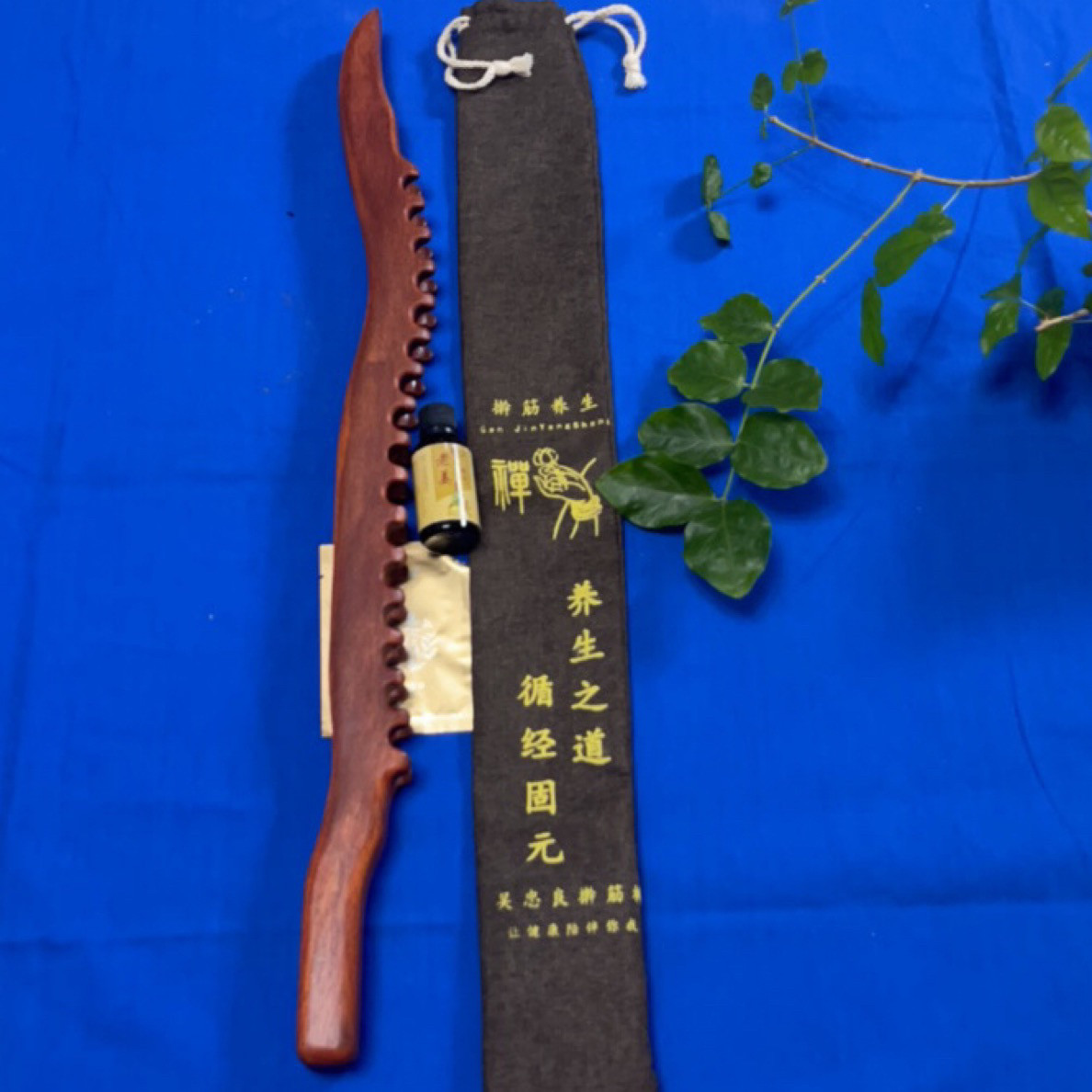 WU ZHONGLIANG의 정통 긴 치아 스틱, 힘줄 롤링 스틱, 준설 경락에 대한 경혈 스틱, 포인트 경혈 및 휴대 가능한 당김 힘줄 -