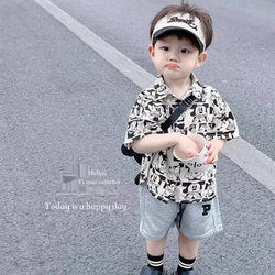 Boys' Short-Sleeved Summer Suit Shirt T-Shirt 2026 New Stylish Children's Clothing for One-Year-Old Boys Summer 3
