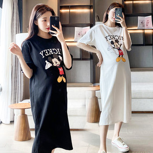 
Maternity wear summer dress pure cotton short-sleeved t-shirt top summer new spring dress internet celebrity suit summer skirt