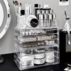 Student Cosmetics Storage Box, Dressing Table, Transparent Drawer-Type Organizer, Jewelry Box, Lipstick, Air Cushion, Eye Shadow, Skin Care Products