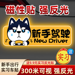 Internship Period Car Stickers for New Drivers, Reflective Signs, Car Magnets, Funny Car Logos, Creative Magnetic Stickers for Female Drivers