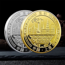 Moneta Commemorativa Con Perla Orientale Di Shanghai Medaglia Commemorativa Culturale In Stile Shanghai Per Una Città Vivace Moneta In Oro E Argento Artigianato In Metallo