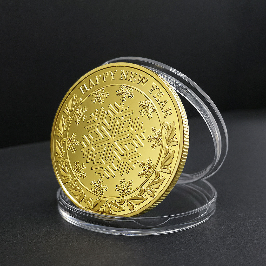 クリスマス前夜/日のコイン - ゴールド/シルバー記念品 - Slightly Sunny