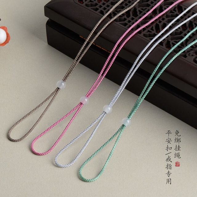 
Slim peace buckle lanyard without tying and braiding for men and women baby rings, gold and jade pendant necklace rope telescopic adjustment
